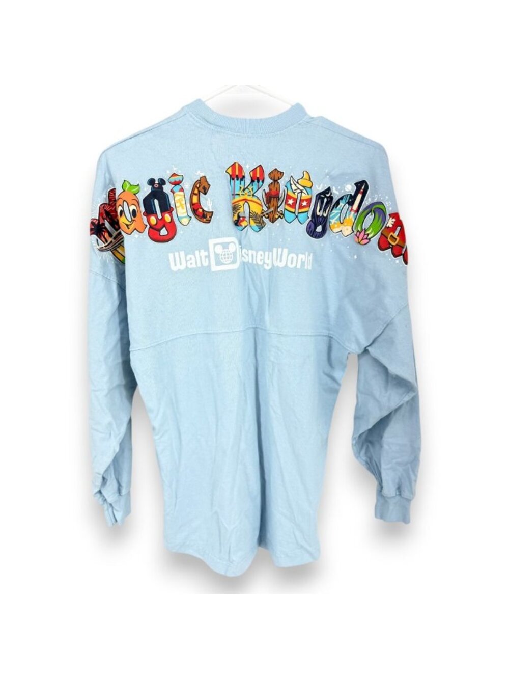Disney Spirit Jersey Women XS Oversized Shirt Magic Kingdom Blue Adventureland